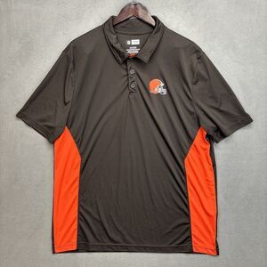 Vtg NFL Team Apparel Cleveland Browns Short Sleeve Polo Mens Sz 2XL
